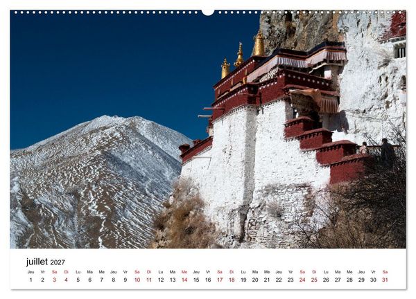 Produktbild: Monast&egrave;res et paysages du Tibet (Calendrier mural 2027 DIN A2 vertical), CALVENDO calendrier mensuel