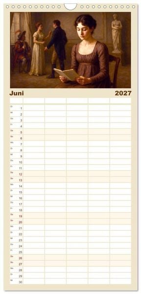 Produktbild: Familienplaner 2027 - Jane Austen mit 5 Spalten (Wandkalender, 21 x 45 cm) CALVENDO