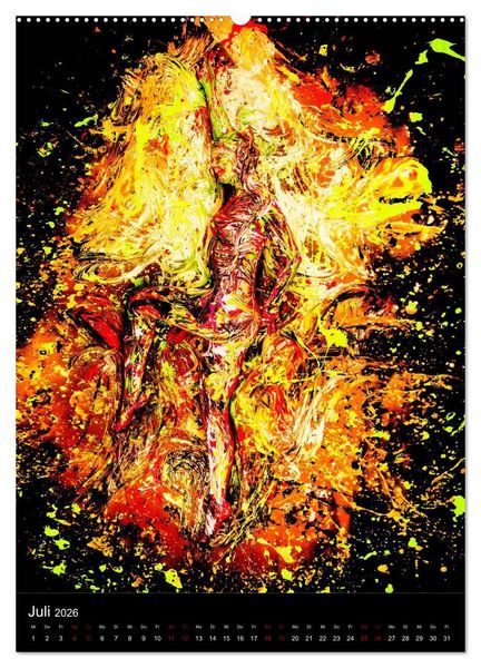 Produktbild: Farbakte - Action Paintings (Wandkalender 2026 DIN A2 hoch), CALVENDO Monatskalender