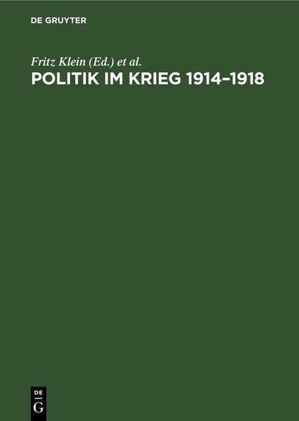 Produktbild: Politik im Krieg 1914&ndash;1918