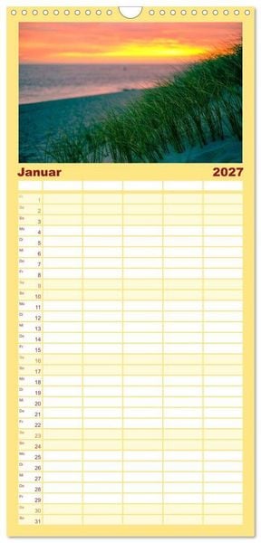 Produktbild: Familienplaner 2027 - feeling Sylt mit 5 Spalten (Wandkalender, 21 x 45 cm) CALVENDO