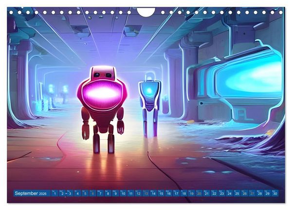 Produktbild: Robots (Wall Calendar 2026 DIN A4 landscape), CALVENDO 12 Month Wall Calendar