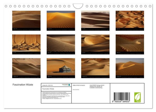 Produktbild: Faszination W&uuml;ste (Wandkalender 2026 DIN A4 quer), CALVENDO Monatskalender