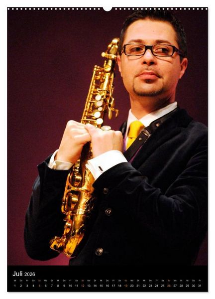 Produktbild: Jazz Saxophonisten 2026 (Wandkalender 2026 DIN A2 hoch), CALVENDO Monatskalender