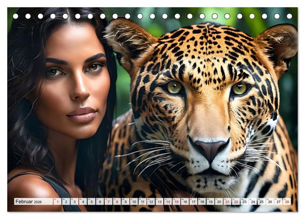 Produktbild: Raubtiere auf Kuschelkurs (Tischkalender 2026 DIN A5 quer), CALVENDO Monatskalender