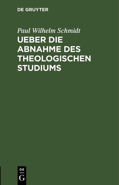 Produktbild: Ueber die Abnahme des theologischen Studiums