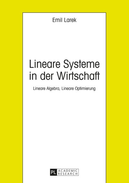Produktbild: Lineare Systeme in der Wirtschaft
