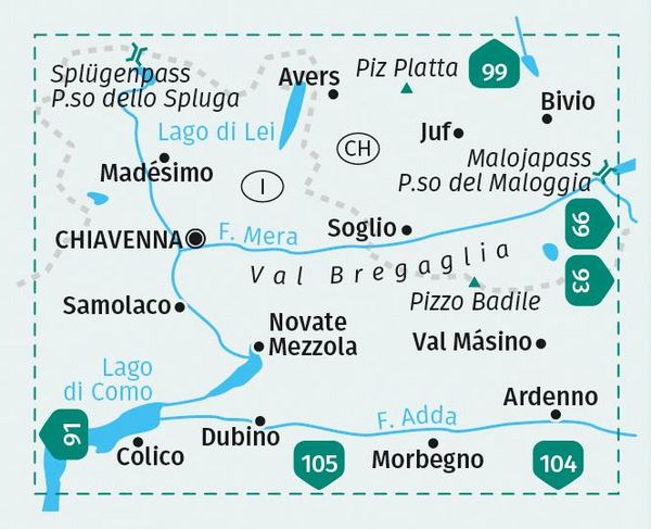 Produktbild: KOMPASS Wanderkarte 92 Chiavenna/Val Bregaglia 1:50.000