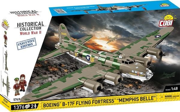 COBI Historical Collection 5749 - Boeing B-17F Flying Fortress Memphis Belle, Executive Edition, WWII, Bausatz 1:48, 1377+2 Klemmbausteine