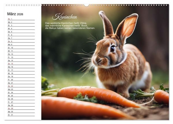 Produktbild: F&uuml;r pfiffige Kids- Haus- und Hoftiere (hochwertiger Premium Wandkalender 2026 DIN A2 quer), Kunstdruck in Hochglanz