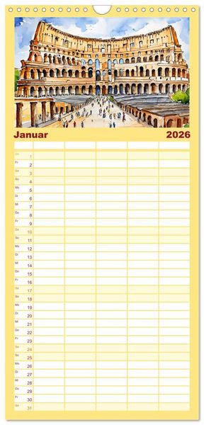 Produktbild: Familienplaner 2026 - Italien - La dolce vita mit 5 Spalten (Wandkalender, 21 x 45 cm) CALVENDO