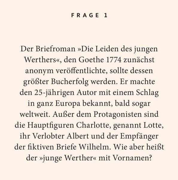 Produktbild: Goethe-Quiz