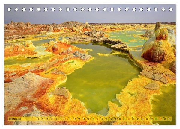 Produktbild: Vulkane &Auml;thiopiens - Erta Ale und Dallol (Tischkalender 2026 DIN A5 quer), CALVENDO Monatskalender