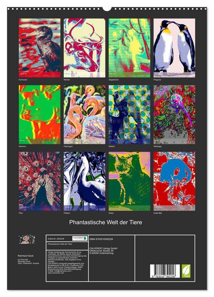 Produktbild: Phantastische Welt der Tiere (hochwertiger Premium Wandkalender 2026 DIN A2 hoch), Kunstdruck in Hochglanz