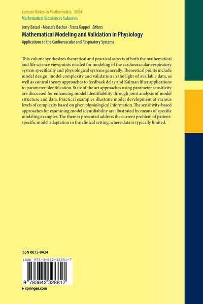 Produktbild: Mathematical Modeling and Validation in Physiology