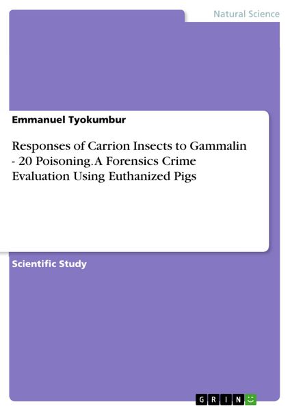 Produktbild: Responses of Carrion Insects to Gammalin - 20 Poisoning. A Forensics Crime Evaluation Using Euthanized Pigs