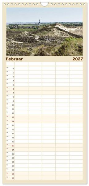 Produktbild: Familienplaner 2027 - Vielf&auml;ltiges Sylt - Mehr als Strand mit 5 Spalten (Wandkalender, 21 x 45 cm) CALVENDO