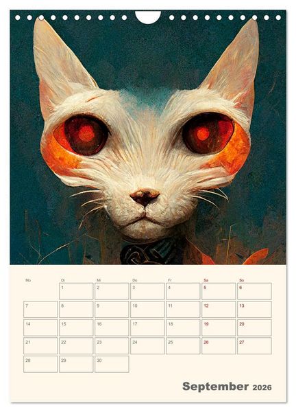 Produktbild: Die 7 Leben einer Katze (Wandkalender 2026 DIN A4 hoch), CALVENDO Monatskalender