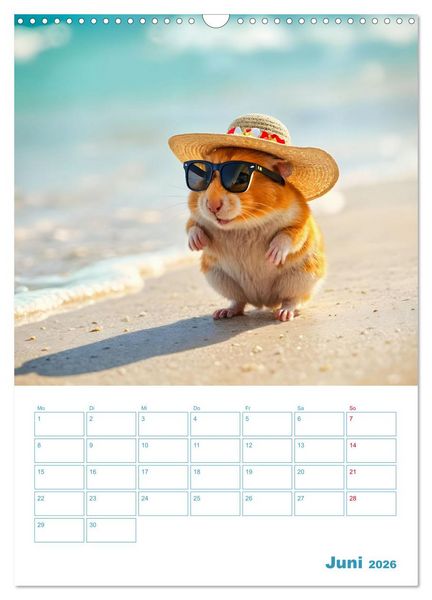 Produktbild: Holiday Hamster - Urlaubsfeeling pur mit sonnigen KI Hamstern (Wandkalender 2026 DIN A3 hoch), CALVENDO Monatskalender