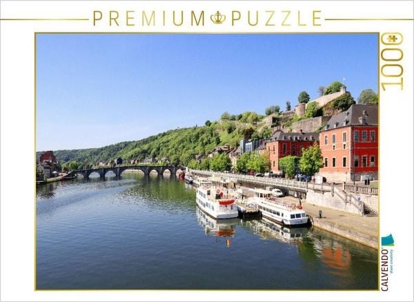 CALVENDO Puzzle Namur, Wallonisches Parlament an der Maas und Blick zur Zitadelle | 1000 Teile Lege-Größe 64x48cm Foto-Puzzle für glückliche Stunden