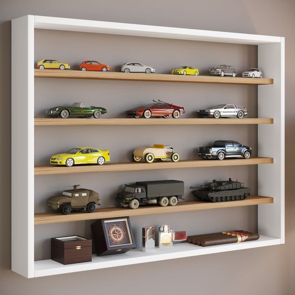 Produktbild: Holz Wandregal Wandvitrine Regal Deko Osado L