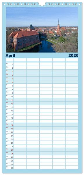 Produktbild: Familienplaner 2026 - Norddeutschland aus der Luft mit 5 Spalten (Wandkalender, 21 x 45 cm) CALVENDO