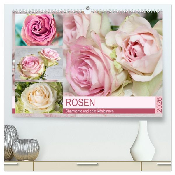 Produktbild: Rosen. Charmante und edle K&ouml;niginnen (hochwertiger Premium Wandkalender 2026 DIN A2 quer), Kunstdruck in Hochglanz