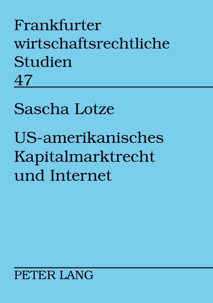 Produktbild: US-amerikanisches Kapitalmarktrecht und Internet