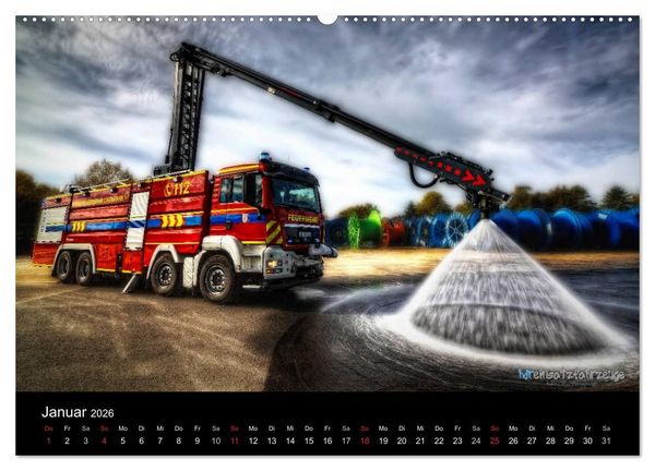 Produktbild: Einsatzfahrzeuge der Feuerwehr (hochwertiger Premium Wandkalender 2026 DIN A2 quer), Kunstdruck in Hochglanz