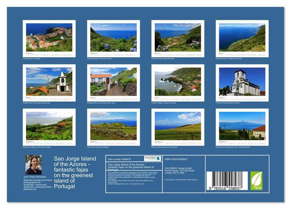 Produktbild: Sao Jorge Island of the Azores - fantastic fajas on the greenest island of Portugal (Wall Calendar 2026 DIN A4 landscape), CALVENDO 12 Month Wall Calendar