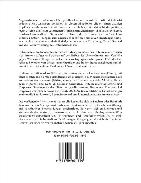 Produktbild: Normatives Management und konstitutive Entscheidungen