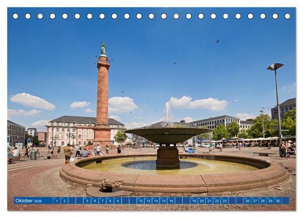 Produktbild: Darmstadt - Mathildenh&ouml;he und Altstadt (Tischkalender 2026 DIN A5 quer), CALVENDO Monatskalender