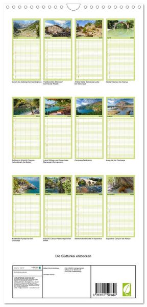 Produktbild: Familienplaner 2026 - Die S&uuml;dt&uuml;rkei entdecken mit 5 Spalten (Wandkalender, 21 x 45 cm) CALVENDO
