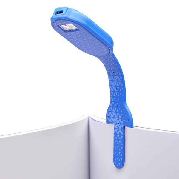 Produktbild: Flexilight RC (Blue Hexagonal) - wiederaufladbares Leselicht - 2 in 1 Leselampe & Lesezeichen - LED Leselicht - Geschenk für Leser, Buchliebhaber - De