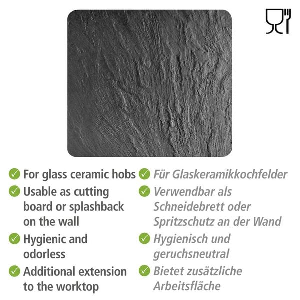 Produktbild: Multi-Platte Mod. Schiefer, Spritzschutz, Herdblende, Schneidbrett