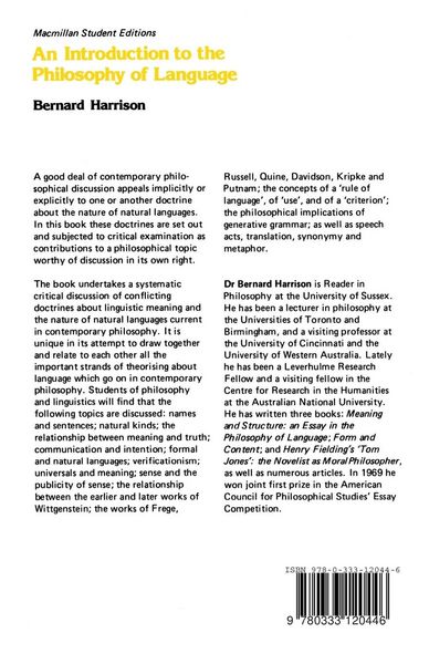Produktbild: An Introduction to the Philosophy of Language
