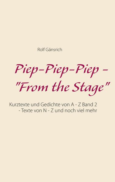 Produktbild: Piep-Piep-Piep - 'From the Stage'
