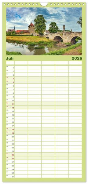 Produktbild: Familienplaner 2026 - Deutsche Br&uuml;cken mit 5 Spalten (Wandkalender, 21 x 45 cm) CALVENDO