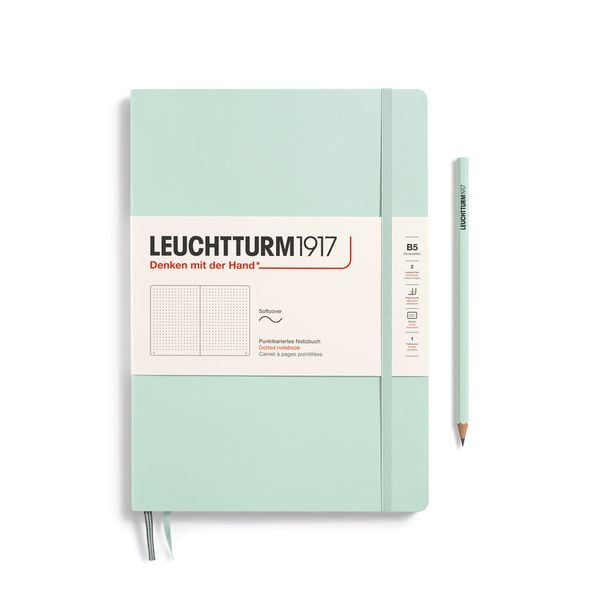 Produktbild: LEUCHTTURM1917 Notizbuch Composition (B5), Softcover, 123 nummerierte Seiten, Mint Green, Dotted