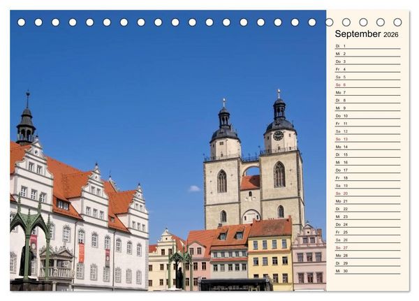 Produktbild: Lutherstadt Wittenberg - Stadt der Reformation (Tischkalender 2026 DIN A5 quer), CALVENDO Monatskalender