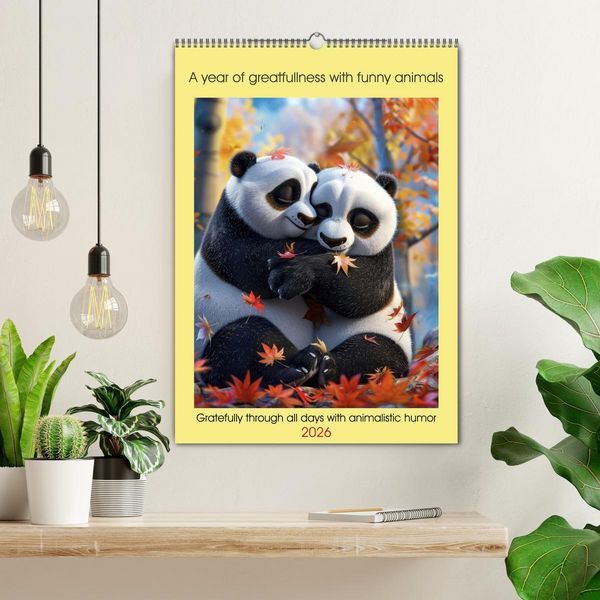 Produktbild: A year of greatfullness with funny animals (Wall Calendar 2026 DIN A2 portrait), CALVENDO 12 Month Wall Calendar