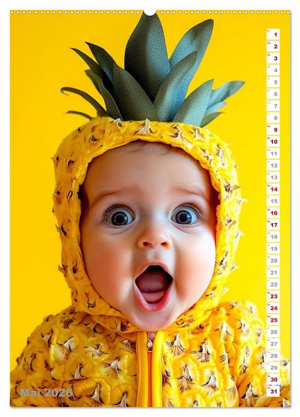 Produktbild: Babys in Bestform - Lustige Fr&uuml;chtchen (hochwertiger Premium Wandkalender 2026 DIN A2 hoch), Kunstdruck in Hochglanz