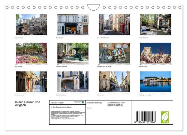 Produktbild: In den Gassen von Avignon (Wandkalender 2026 DIN A4 quer), CALVENDO Monatskalender
