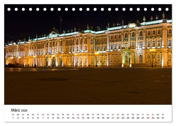 Produktbild: St. Petersburg bei Nacht (Tischkalender 2026 DIN A5 quer), CALVENDO Monatskalender