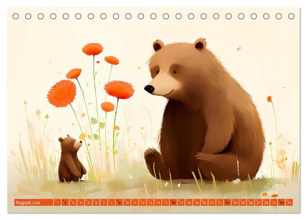 Produktbild: B&auml;rige Illustrationen (Tischkalender 2026 DIN A5 quer), CALVENDO Monatskalender