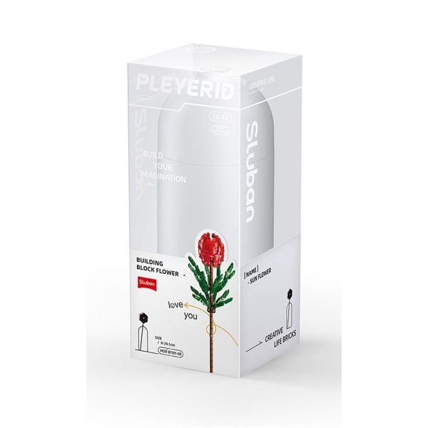 Produktbild: Klemmbausteine Pleyerid Blume in Vase rot