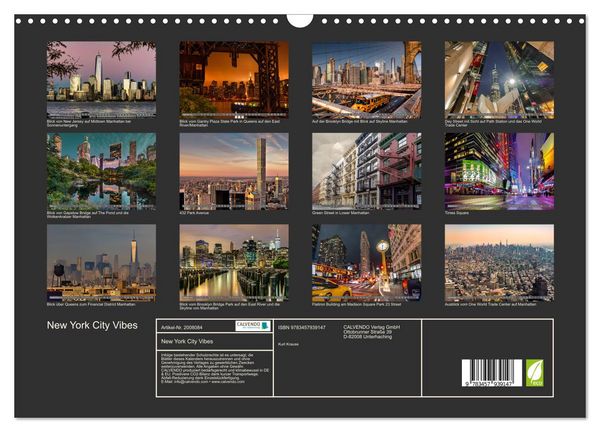 Produktbild: New York City Vibes (Wandkalender 2026 DIN A3 quer), CALVENDO Monatskalender