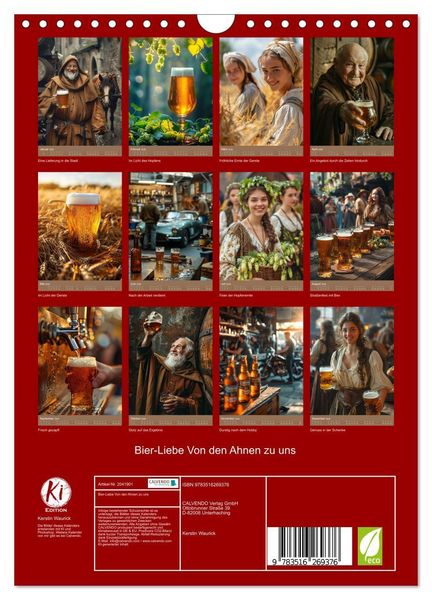 Produktbild: Bier-Liebe Von den Ahnen zu uns (Wandkalender 2026 DIN A4 hoch), CALVENDO Monatskalender