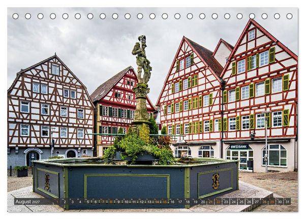 Produktbild: Idyllisches Fachwerk rund um Stuttgart (Tischkalender 2027 DIN A5 quer), CALVENDO Monatskalender