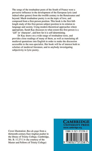 Produktbild: Subjectivity in Troubadour Poetry